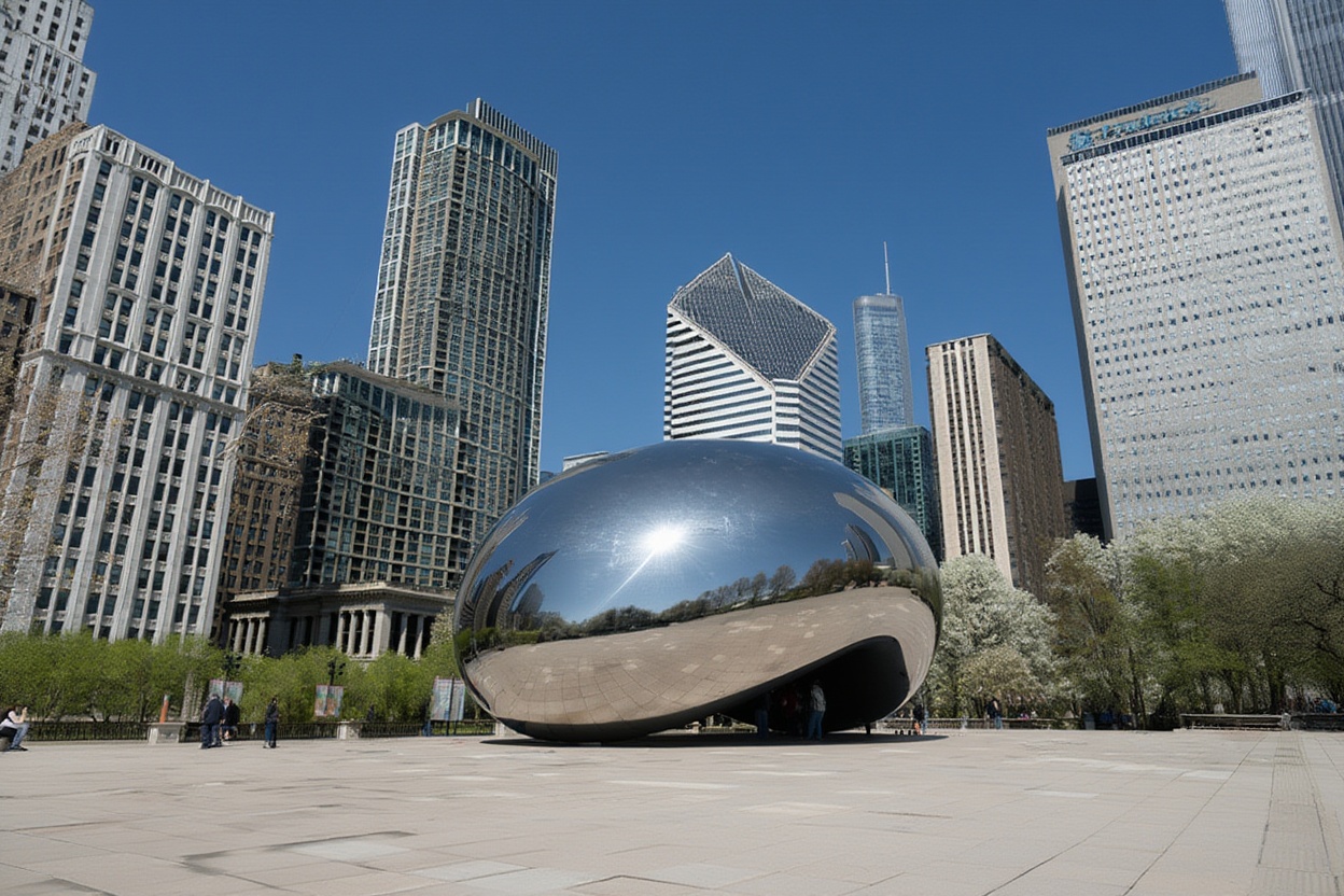 Millennium Park in May — the Bean, the fountain, and the absence of August crowds. This is when the park is actually enjoyabl
