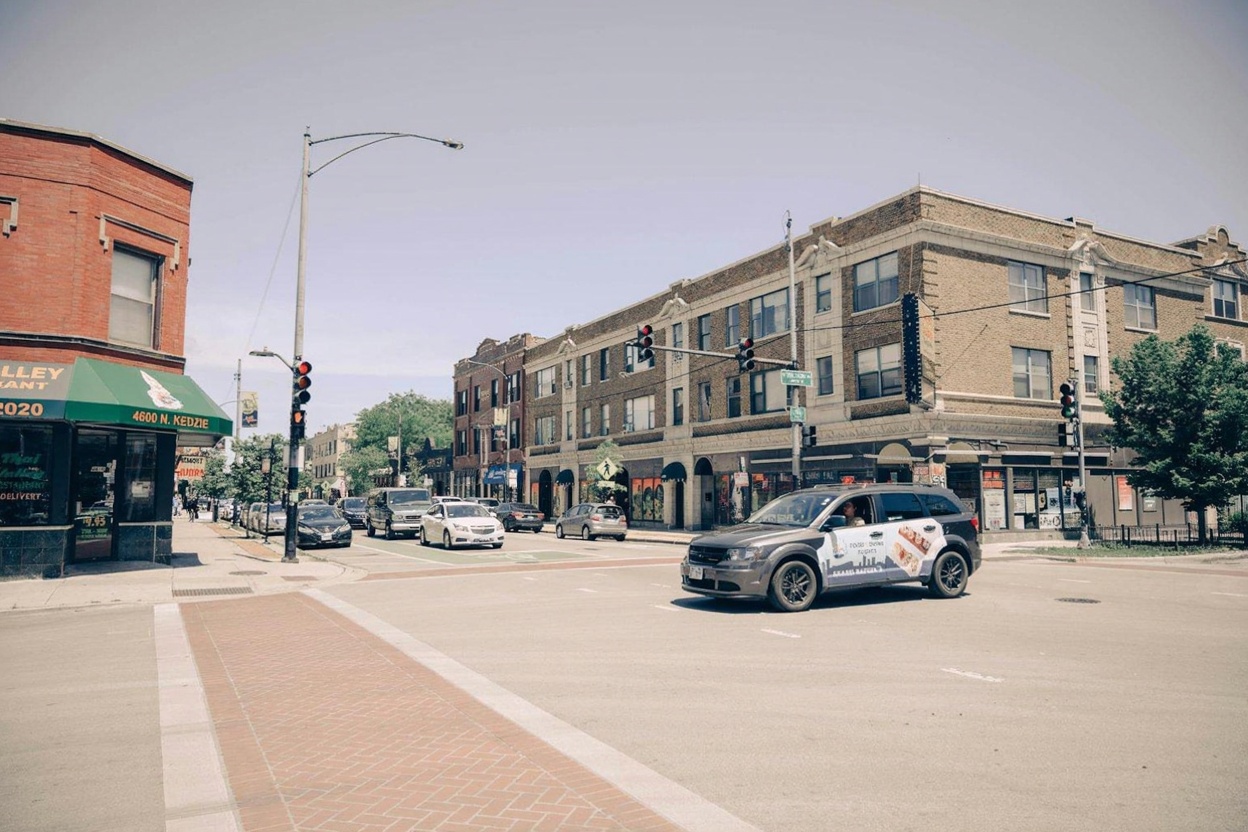 Wicker Park's six-corner intersection — the starting point for one of Chicago's best afternoon walks
